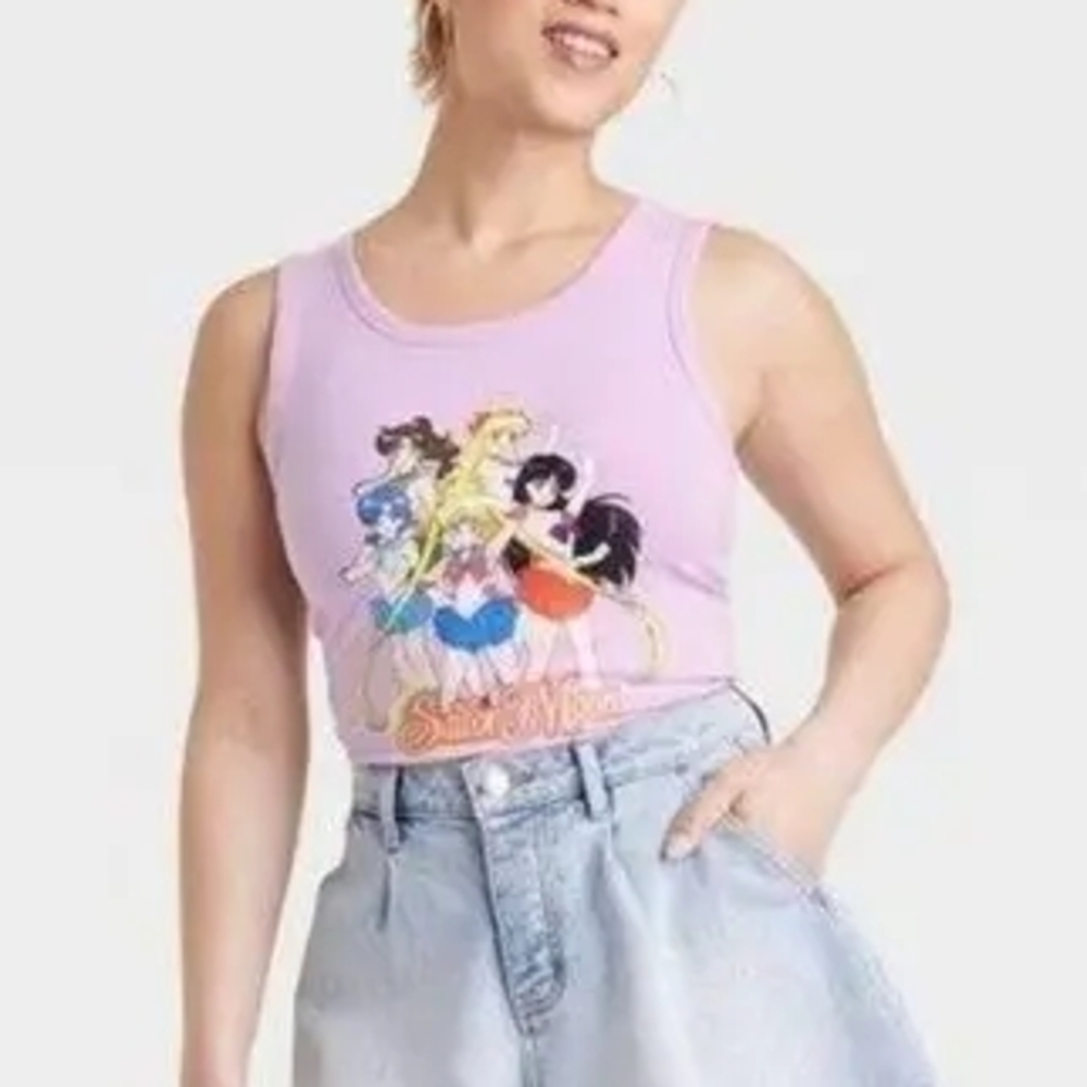 Sailor Moon Graphic Tank Top - Pink